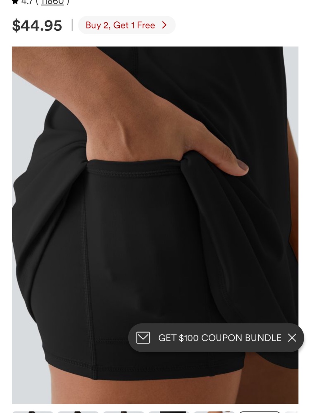 Halara SoftlyZero Plush Backless Active Dress - Black - Picture 3 of 8